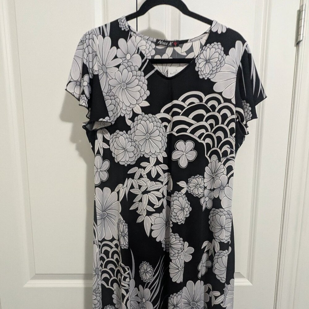 Black flowered dress